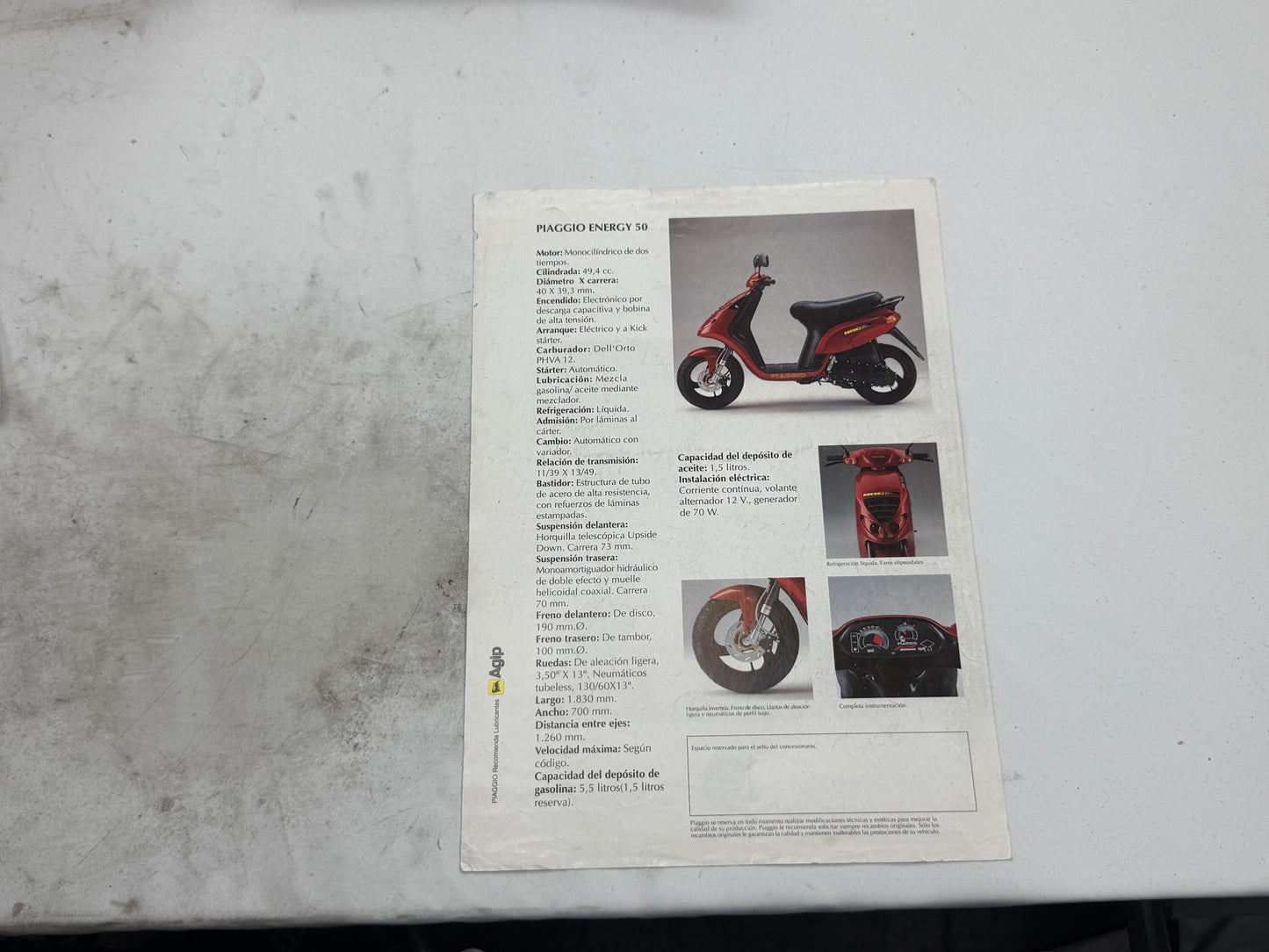 Piaggio NRG reclame blaadje vintage