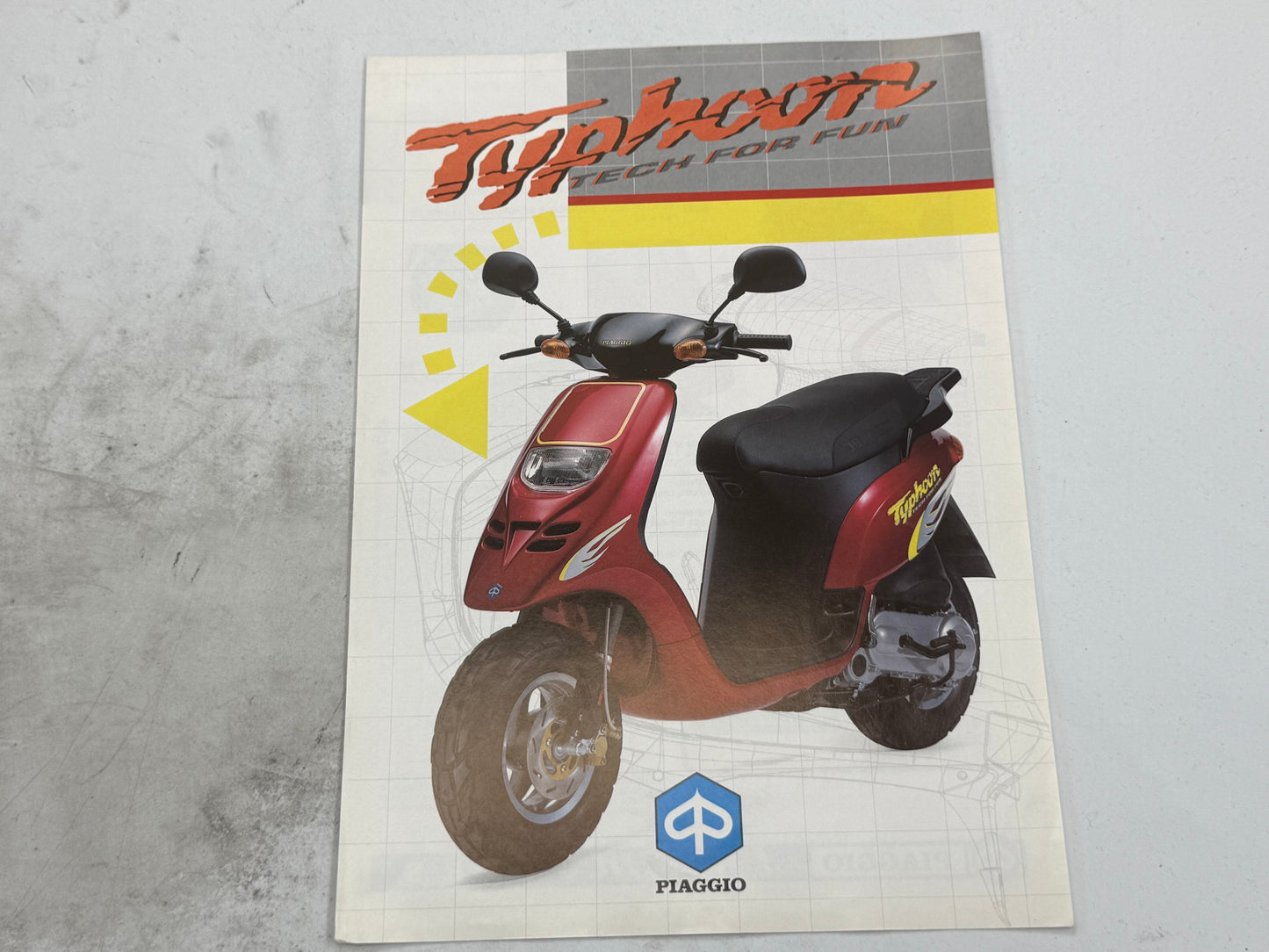 Piaggio Typhoon 50 reclame blaadje vintage