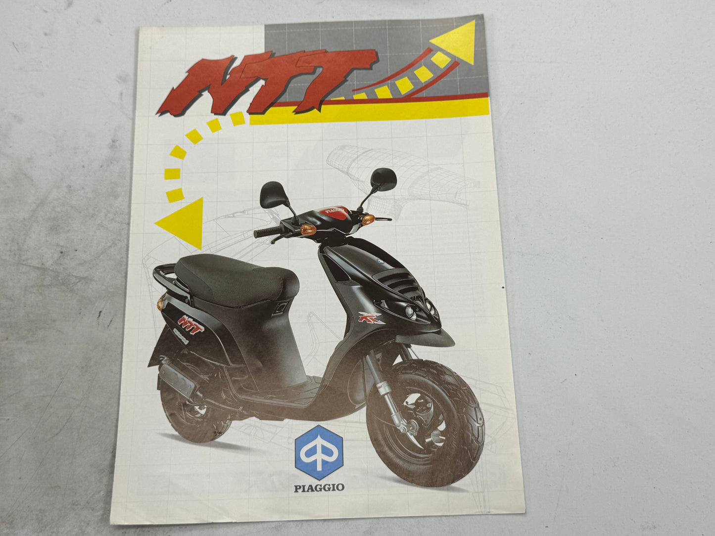 Piaggio NRG NTT reclame blaadje vintage
