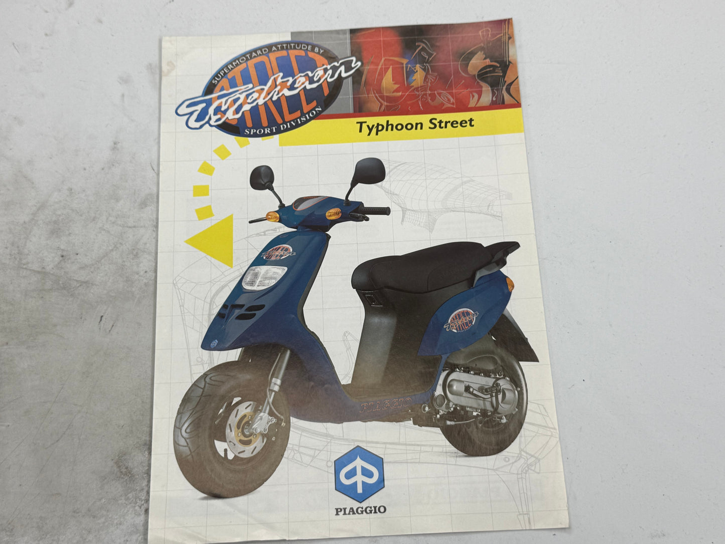 Piaggio Typhoon street reclame blaadje vintage