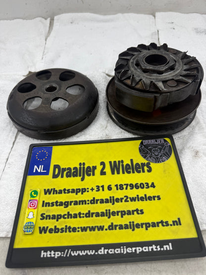 Piaggio 180cc koppeling set met witte drukveer en gele trekveren