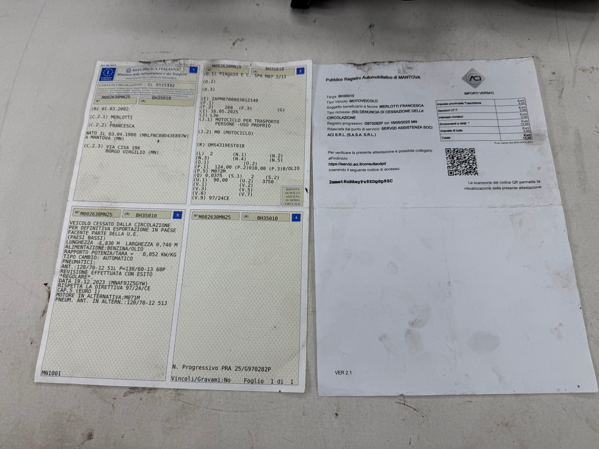 Gilera Runner 125cc M07 DD frame met italiaanse papieren