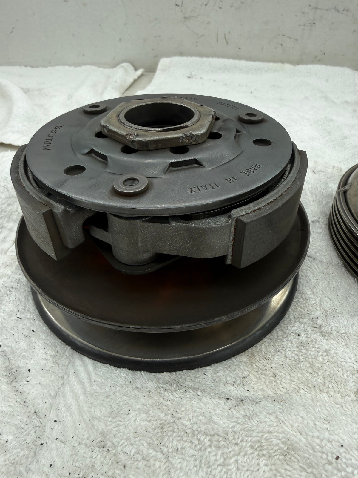 Piaggio Dg koppeling met malossi torsion controller, malossi koppelingshuis en malossi delta clutch