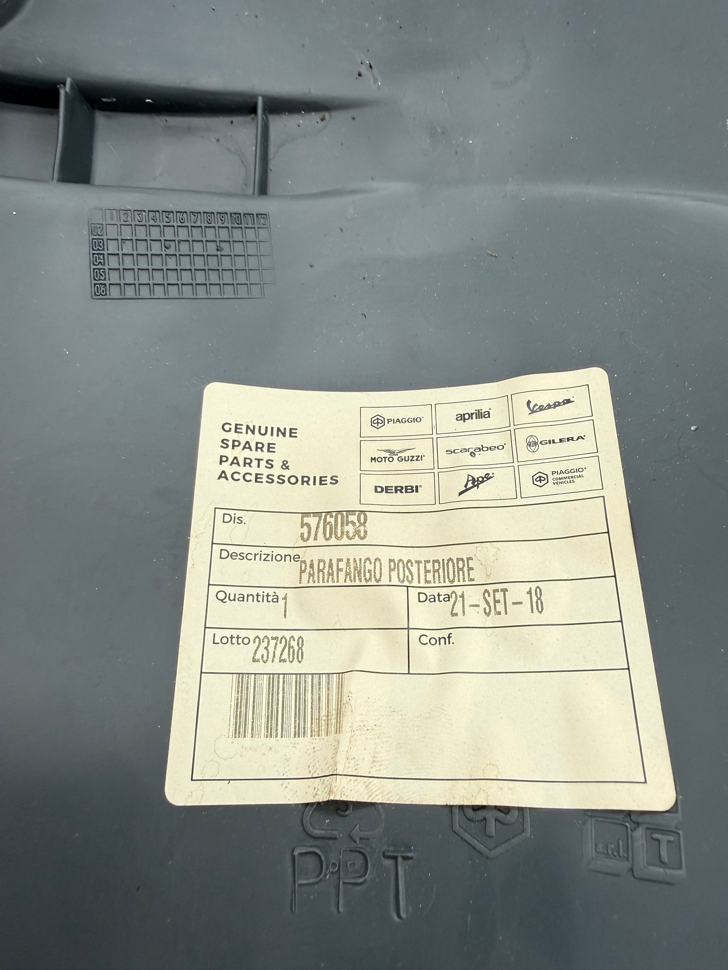 Gilera Runner spatbord over wiel NIEUW (nos)