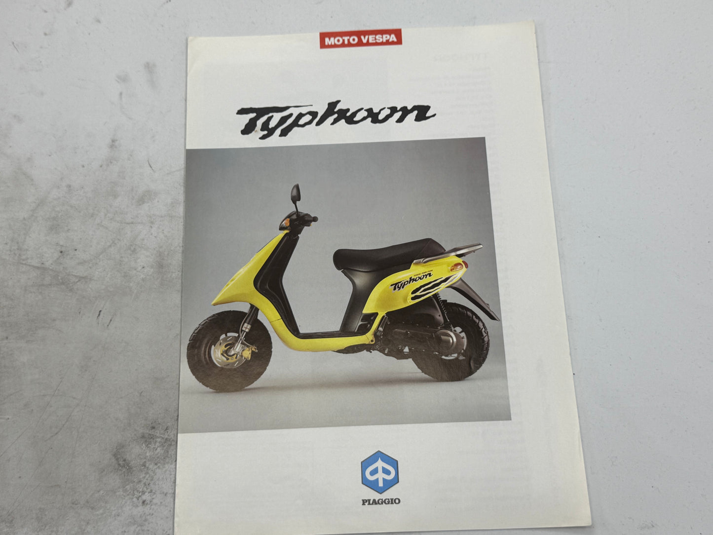 Piaggio Typhoon 50 reclame blaadje vintage