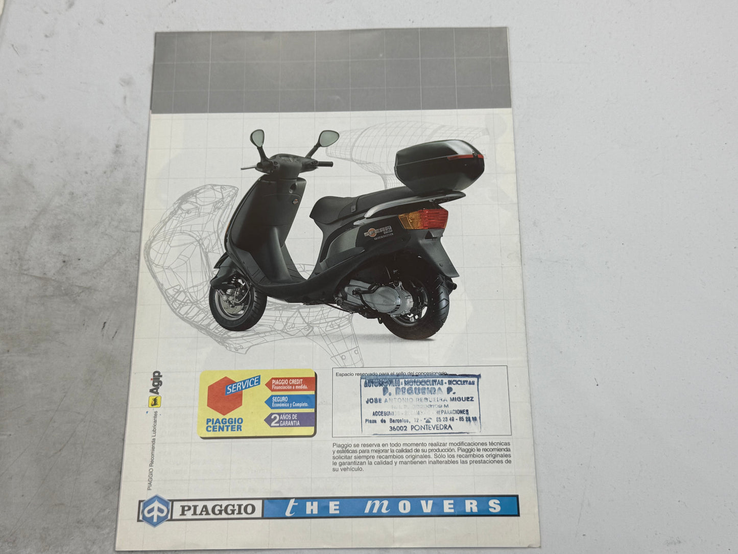 Piaggio Sfera 125 reclame boekje vintage