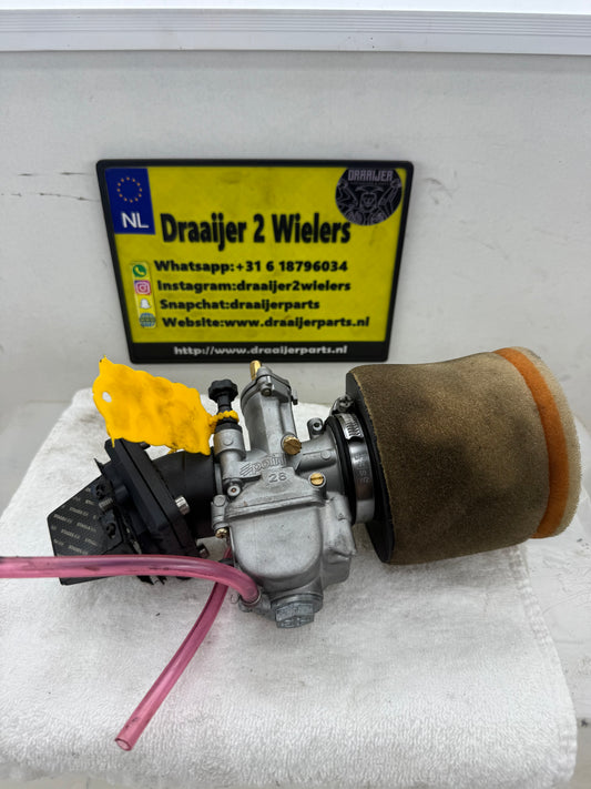Piaggio inlaat set Stage 6 membraam en spruitstuk, polini 28mm en TwinAir powerfilter
